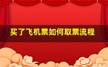 买了飞机票如何取票流程