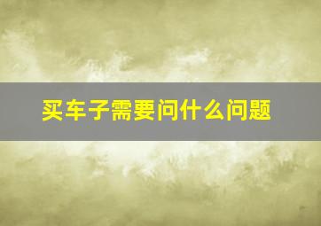 买车子需要问什么问题