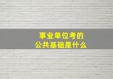 事业单位考的公共基础是什么