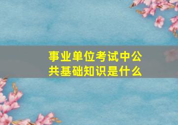 事业单位考试中公共基础知识是什么