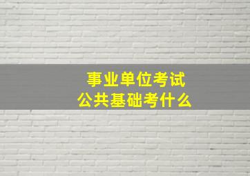 事业单位考试公共基础考什么