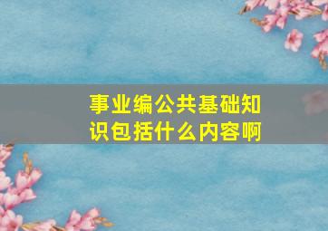 事业编公共基础知识包括什么内容啊