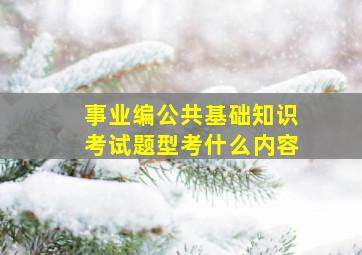 事业编公共基础知识考试题型考什么内容