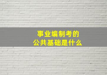 事业编制考的公共基础是什么