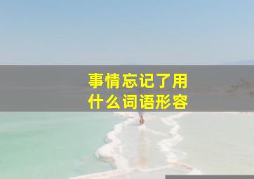 事情忘记了用什么词语形容