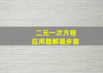 二元一次方程应用题解题步骤