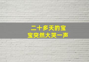 二十多天的宝宝突然大哭一声