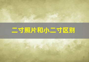 二寸照片和小二寸区别