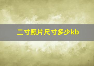 二寸照片尺寸多少kb