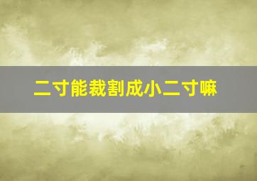 二寸能裁割成小二寸嘛