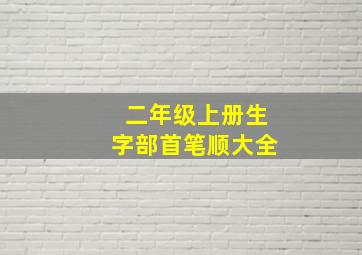 二年级上册生字部首笔顺大全