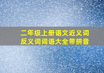 二年级上册语文近义词反义词词语大全带拼音