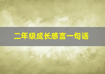 二年级成长感言一句话