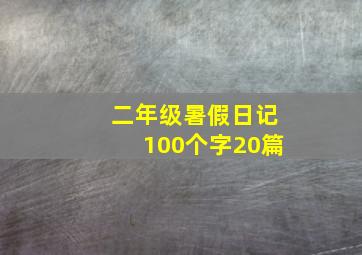 二年级暑假日记100个字20篇