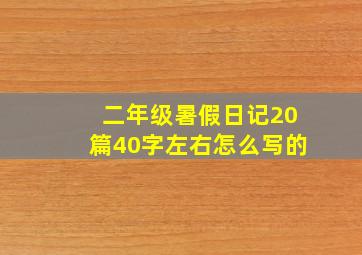 二年级暑假日记20篇40字左右怎么写的