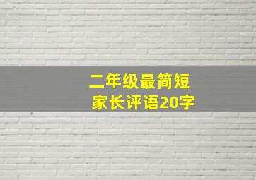 二年级最简短家长评语20字