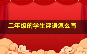 二年级的学生评语怎么写