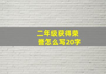 二年级获得荣誉怎么写20字