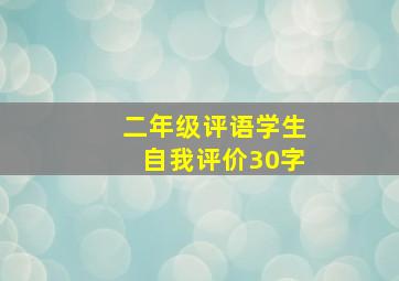 二年级评语学生自我评价30字