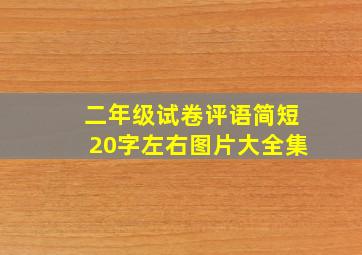 二年级试卷评语简短20字左右图片大全集