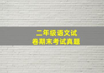 二年级语文试卷期末考试真题