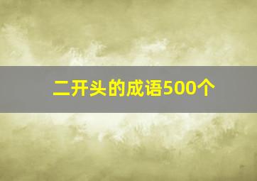 二开头的成语500个