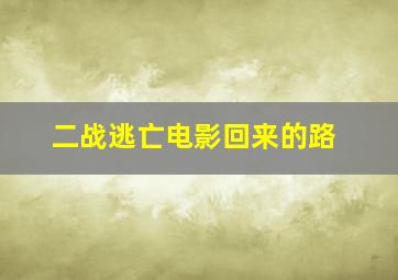 二战逃亡电影回来的路