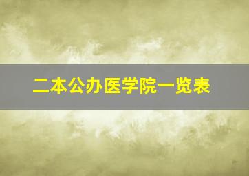 二本公办医学院一览表