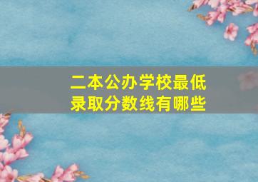 二本公办学校最低录取分数线有哪些