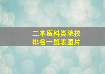 二本医科类院校排名一览表图片