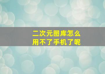 二次元图库怎么用不了手机了呢