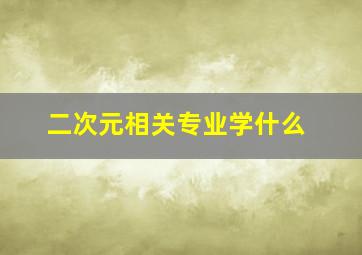 二次元相关专业学什么