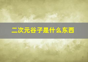 二次元谷子是什么东西