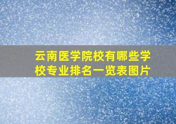 云南医学院校有哪些学校专业排名一览表图片