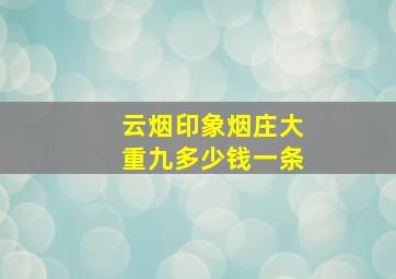 云烟印象烟庄大重九多少钱一条