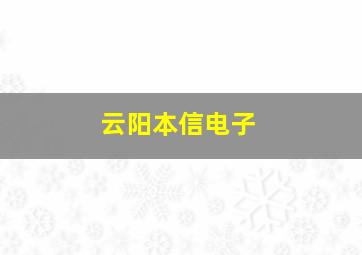 云阳本信电子