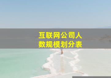 互联网公司人数规模划分表