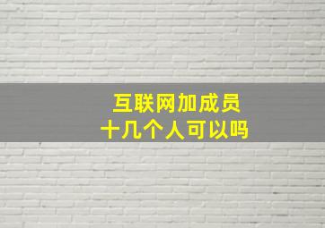 互联网加成员十几个人可以吗