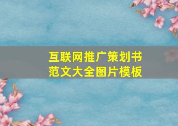 互联网推广策划书范文大全图片模板