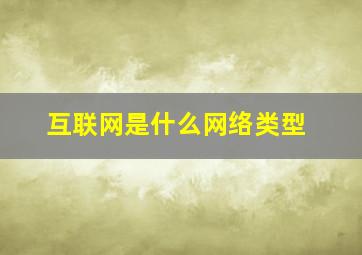 互联网是什么网络类型