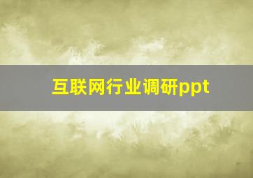 互联网行业调研ppt