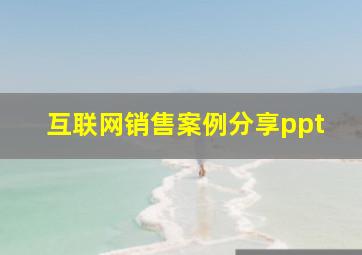 互联网销售案例分享ppt