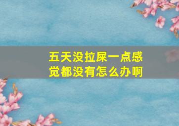 五天没拉屎一点感觉都没有怎么办啊