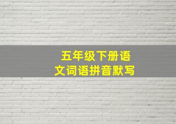 五年级下册语文词语拼音默写