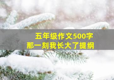 五年级作文500字那一刻我长大了提纲