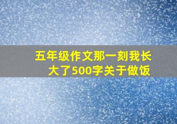 五年级作文那一刻我长大了500字关于做饭