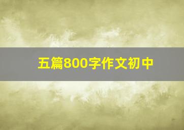 五篇800字作文初中