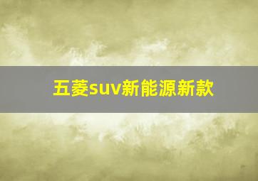 五菱suv新能源新款