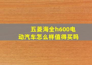 五菱海全h600电动汽车怎么样值得买吗