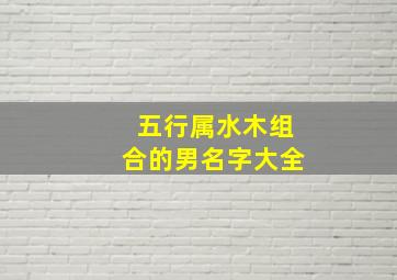 五行属水木组合的男名字大全